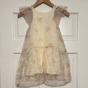 Zara Ivory Floral Kids Dress